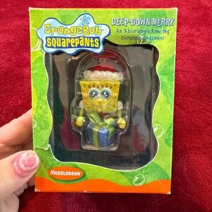 SpongeBob SquarePants Santa Hat Christmas Ornament 2003 American Greetings Boxed